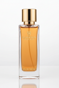 Hampton Fragrances luxury perfume bottle with amber and gold tones