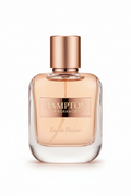 Hampton Fragrances classic perfume bottle with rose gold and cream tones on white background